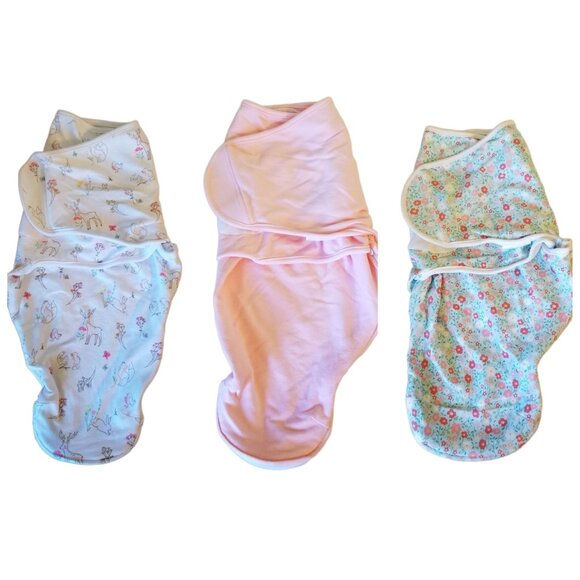 3 Aden Anais Baby Swaddle Sleepers Wraps Sacks 0 3 Months Pink Floral Adjustable - Picture 1 of 6